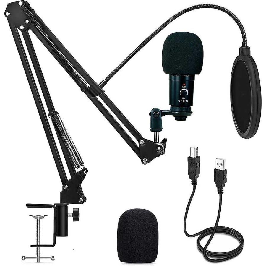 Cam Caddie Cam Caddie Veyda Usb Condenser Microphone With Boom Mount With Windshield, Pop Screen And Usb Cable Microphones