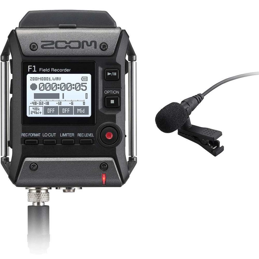 Zoom Zoom F1-Lp 2-Input / 2-Track Portable Field Recorder With Lavalier Microphone Digital Audio Recorders