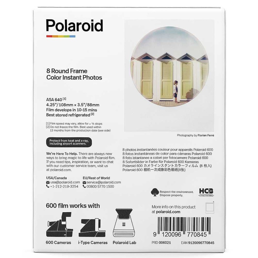 Polaroid Polaroid Color 600 Instant Film (8 Exposures, Round Frame) Film & Darkroom