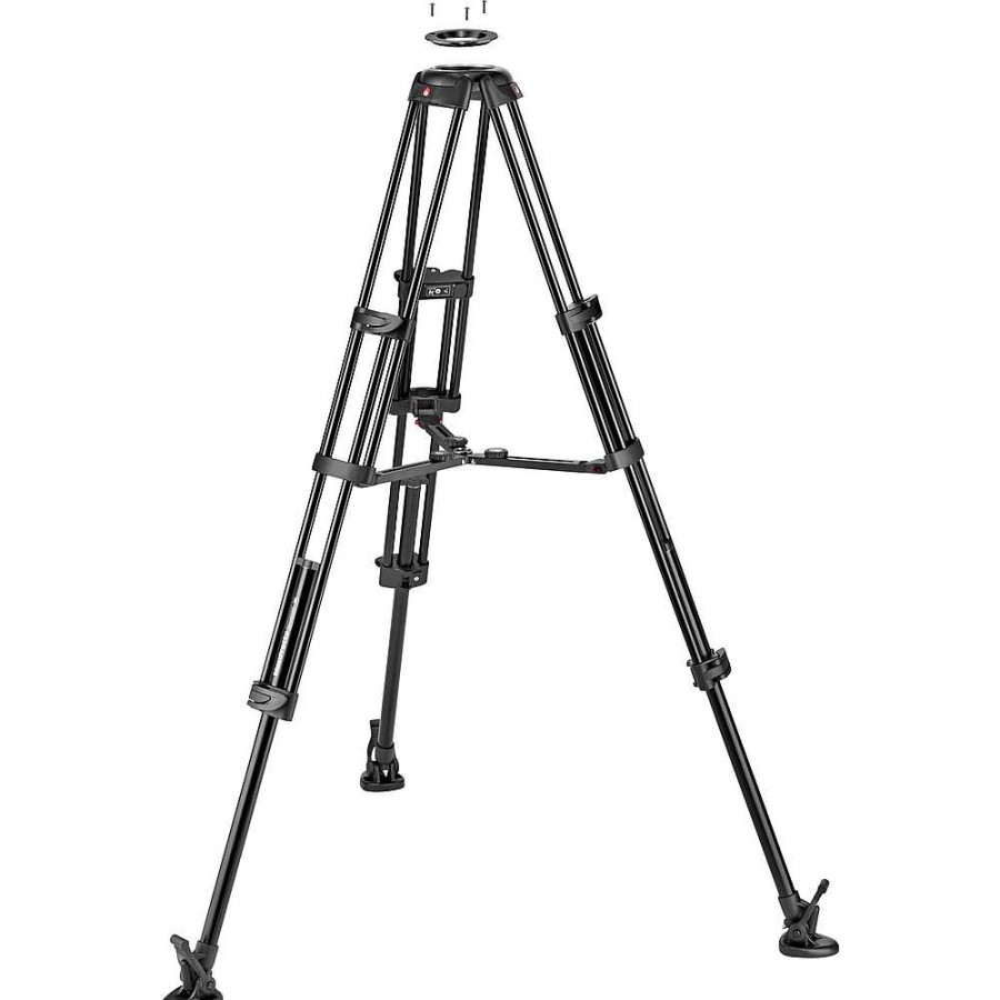 Manfrotto Manfrotto Aluminum Twin Leg Video Tripod With Middle Spreader Video Tripods & Supports