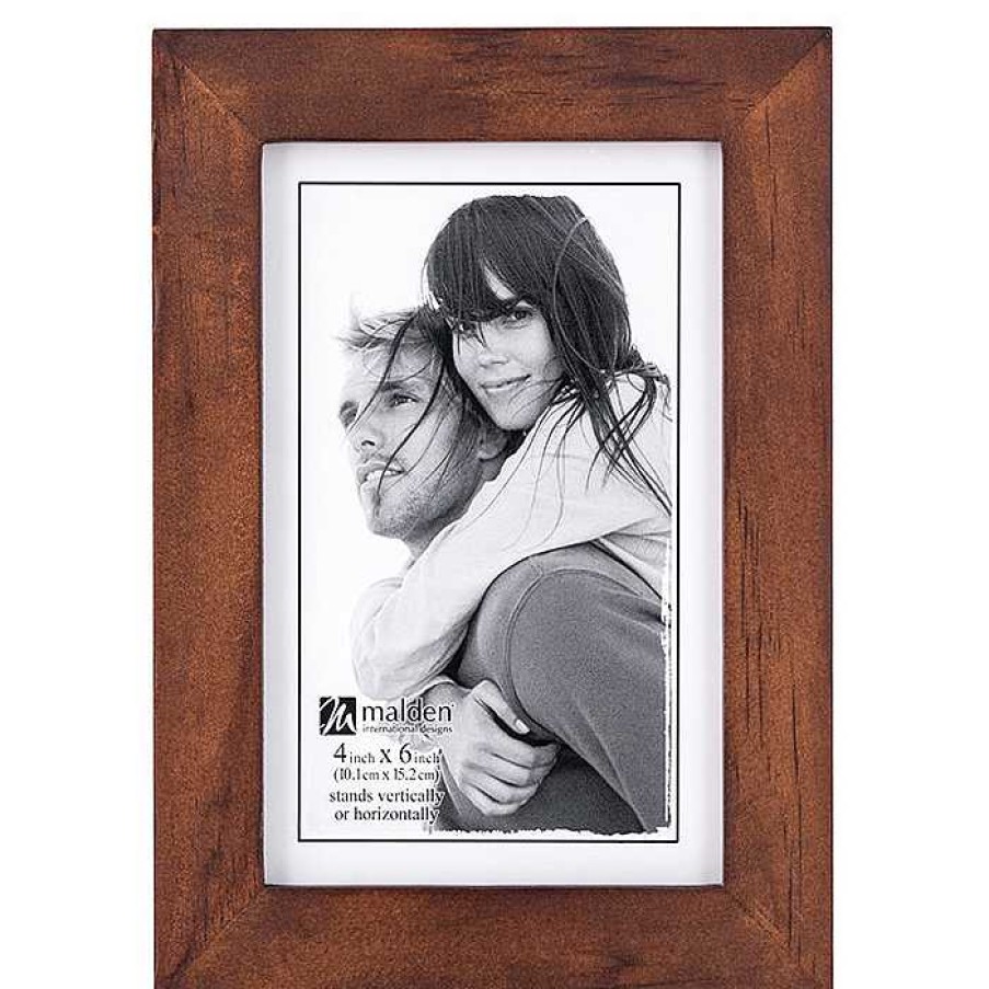 Malden Malden 4 X 6 In. Stone Washed Picture Frame (Walnut) Frames & Albums