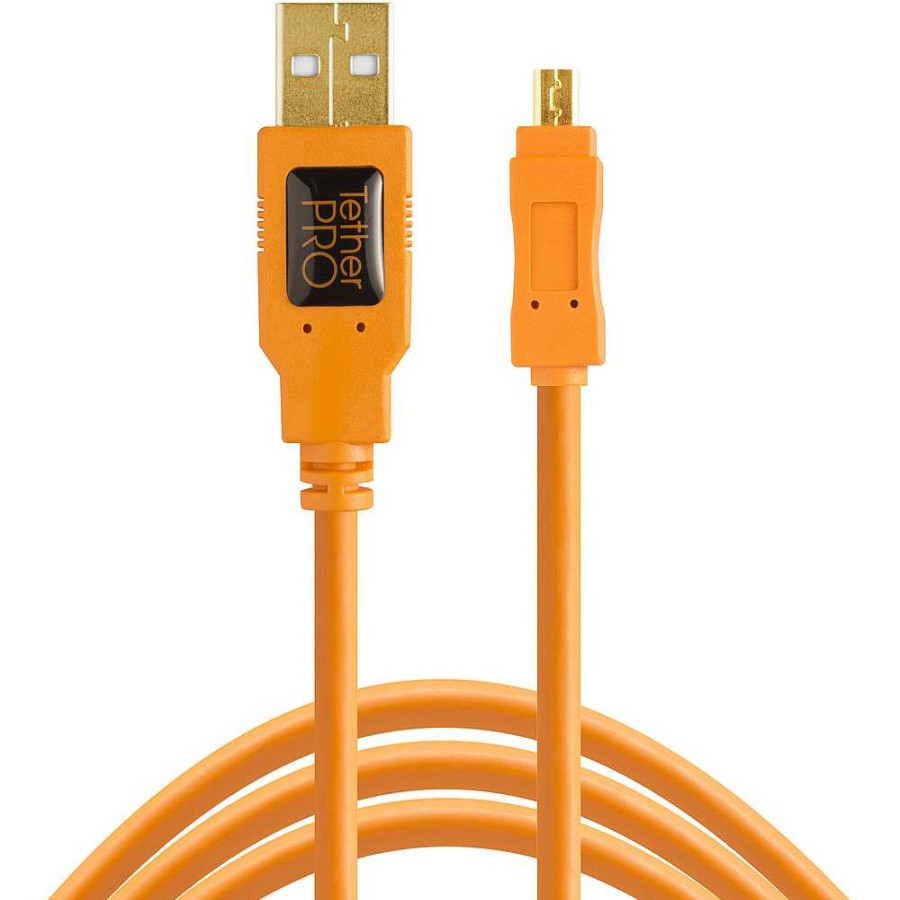 Tether Tools Tether Tools 15 Ft. Tetherpro Usb 2.0 Type-A Male To Mini-B Male Cable (Orange) Cables