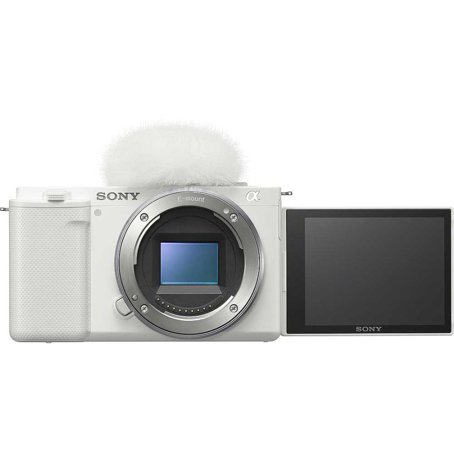 Sony Sony Alpha Zv-E10 Mirrorless Digital Camera Body (White) With Sony Ecm-B10 Compact Camera-Mount Digital Shotgun Microphone Mirrorless