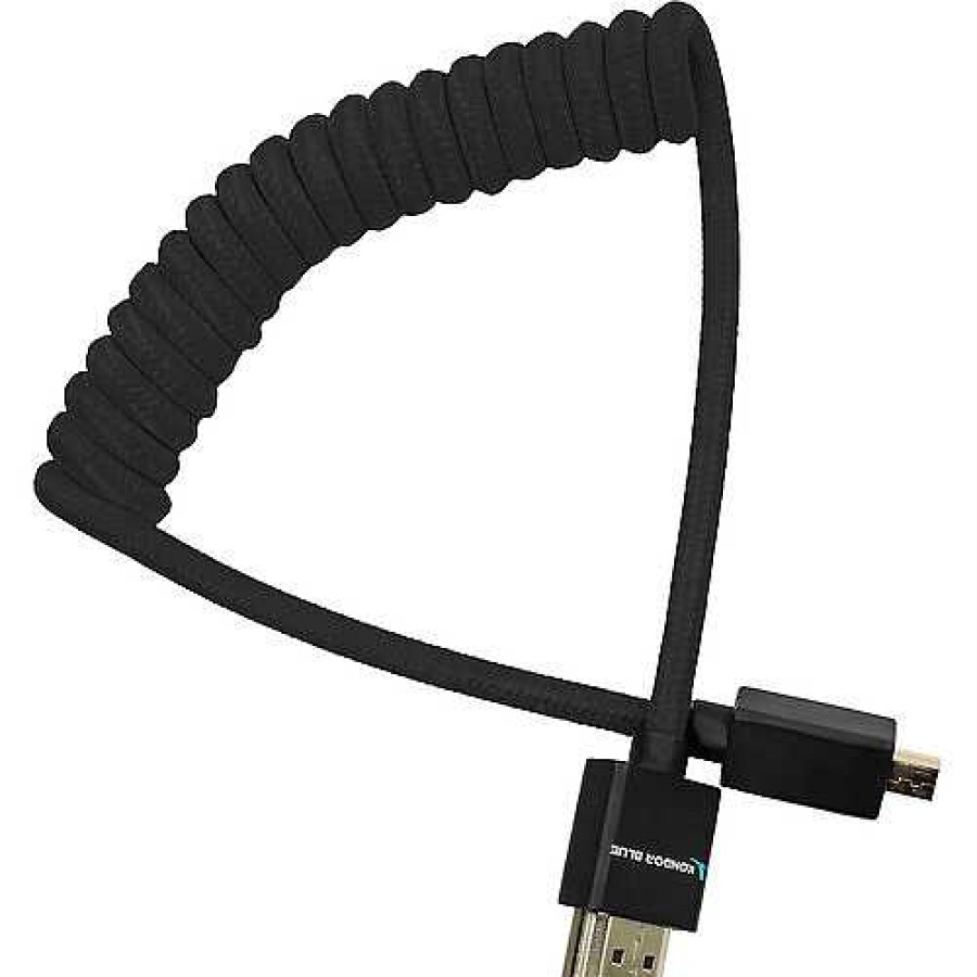 Kondor Blue Kondor Blue Coiled Micro-Hdmi To Hdmi Cable (12 To 24 In., Raven Black) Cables