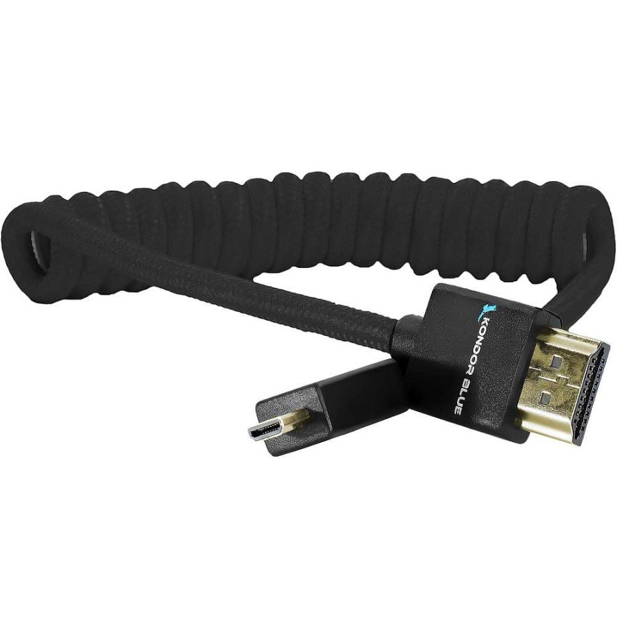 Kondor Blue Kondor Blue Coiled Micro-Hdmi To Hdmi Cable (12 To 24 In., Raven Black) Cables