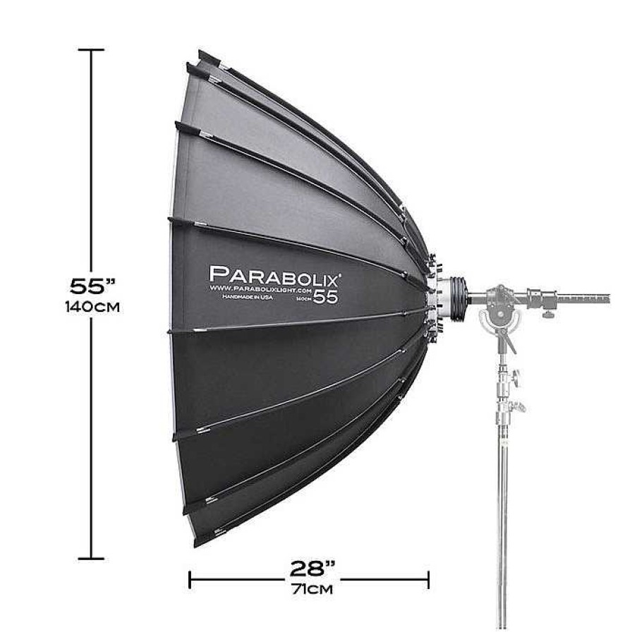 Parabolix Parabolix 55 In. Deep Parabolic Reflector With Focus Mount Pro And Indirect Cage Mount For Broncolor Standard Strobes Octagonal Soft Boxes