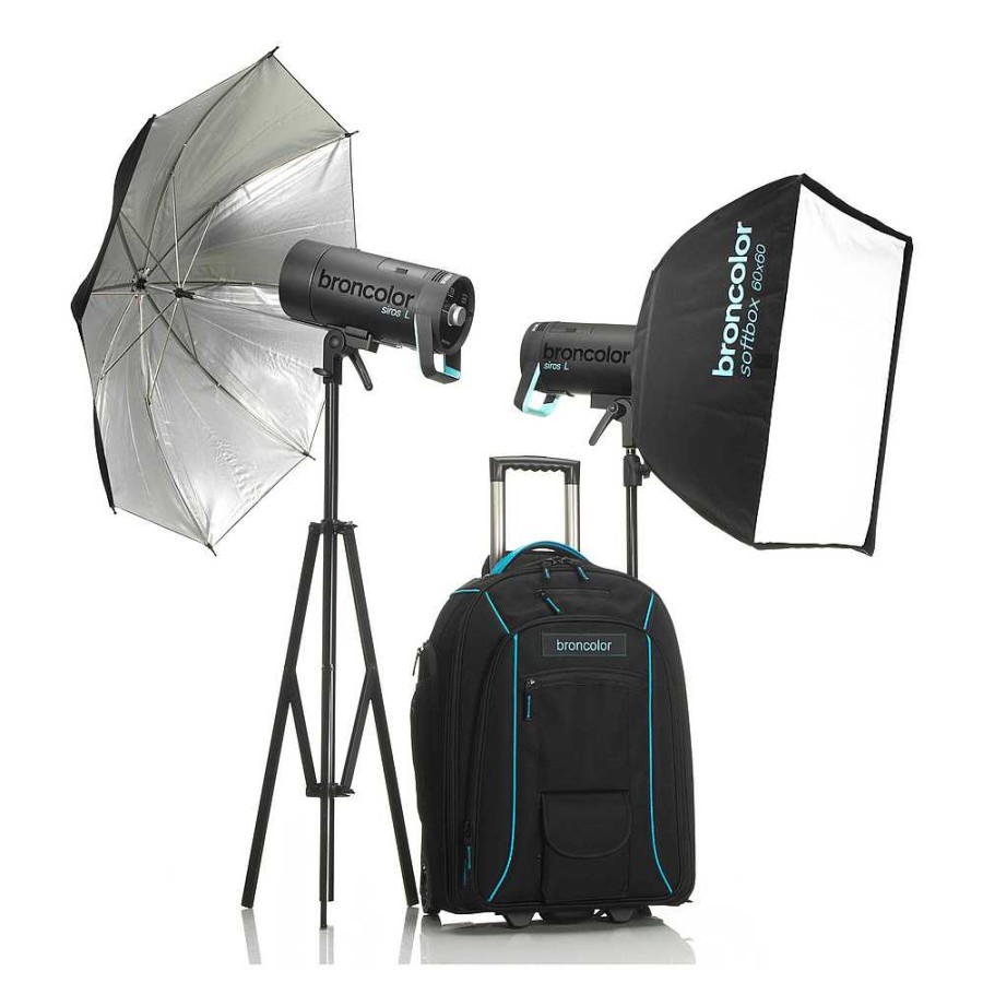 Bron Broncolor Siros L 400Ws Battery-Powered 2-Light Outdoor Kit 2 Monolight Strobe Heads & Kits