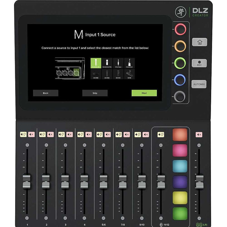 Mackie Mackie Dlz Creator Adaptive Digital Mixer W/ Mc-350 Closed-Back Headphones, Em-99B Dynamic Broadcast Microphone, & Db-200 Premium Desktop Microphone Boom Arm Pro Audio Mixers