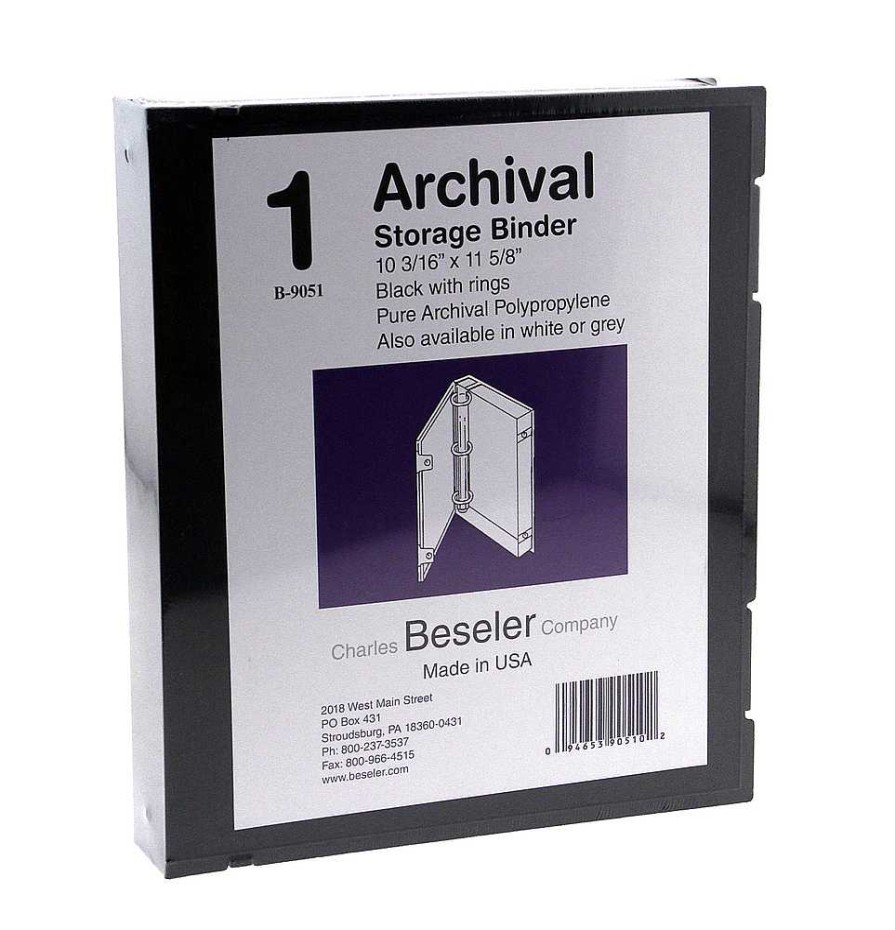 Beseler Beseler Besfile Archival Binder With Rings 11-5/8 X 10-1/4 In. Black Portfolios & Archival Storage