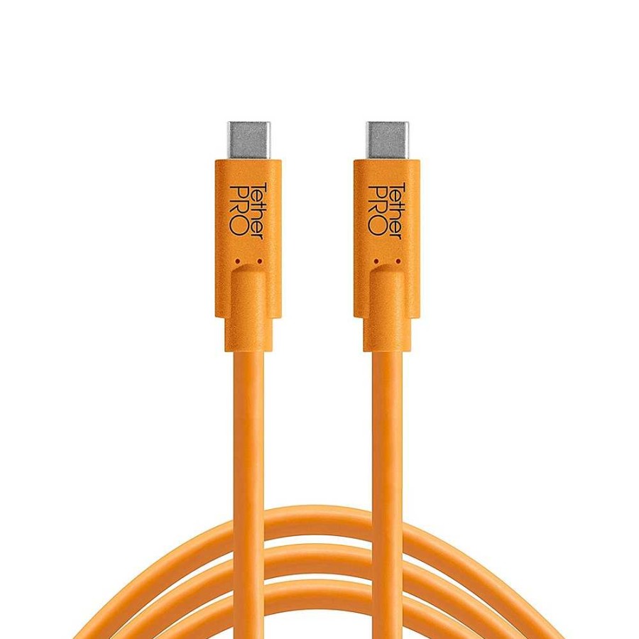 Tether Tools Tether Tools Tetherpro Usb Type-C Male To Usb Type-C Male Cable (15 Ft., Orange) Cables