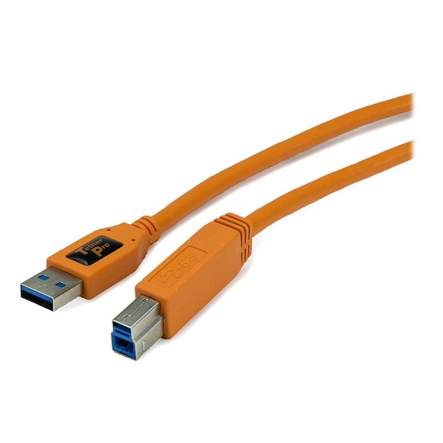 Tether Tools Tether Tools Pro Superspeed Usb 3.0 Male A To Male B 15 Ft. Cable (Orange) Cables