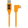 Tether Tools Tether Tools 20 In. Tetherpro Usb 3.0 To Usb -C Right Angle Adapter Pigtail Cable (High-Visibilty Orange) Cables