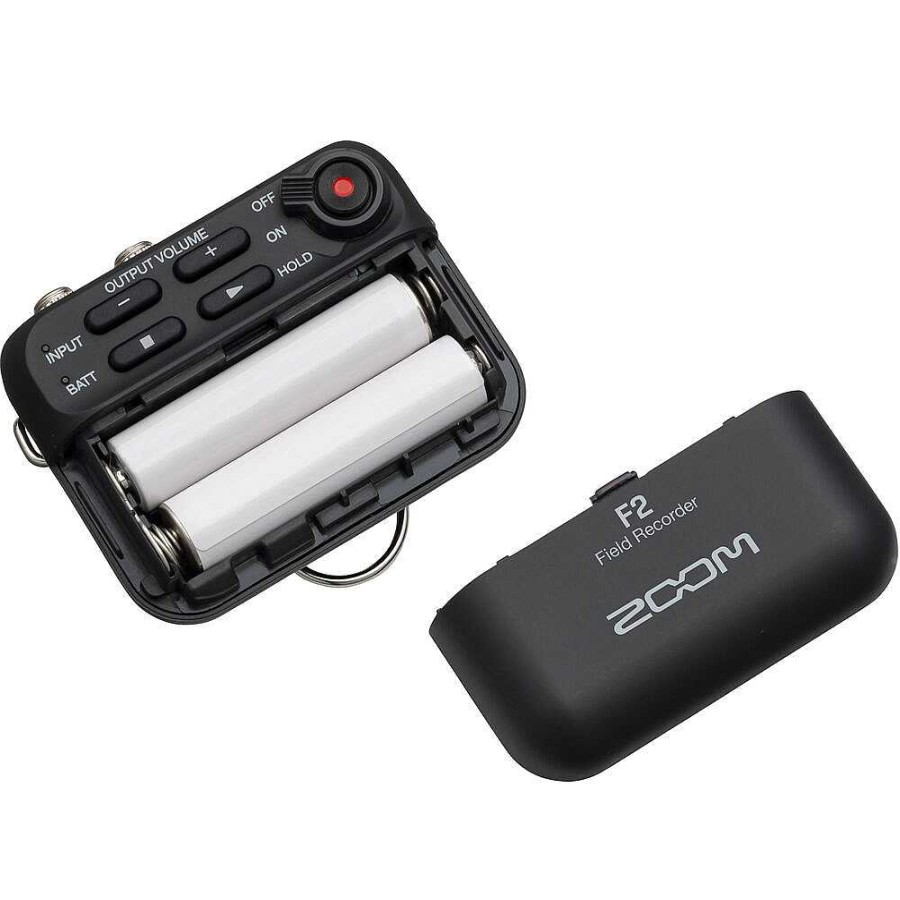 Zoom Zoom F2 Ultracompact Portable Field Recorder With Lavalier Microphone Digital Audio Recorders