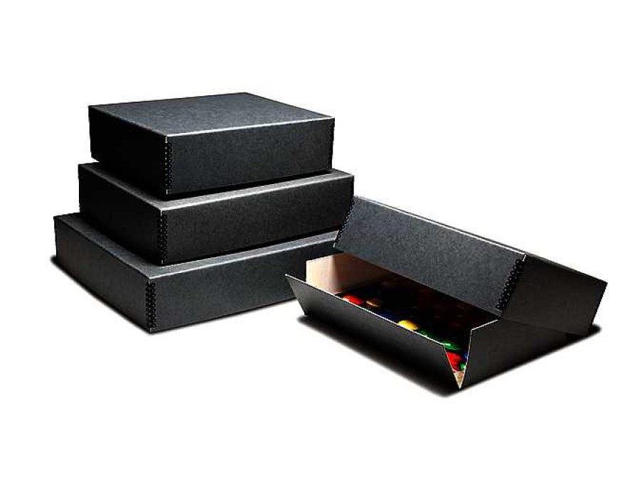 Print File Print File 8X10X3In. Drop-Front Metal Edge Box - Black Portfolios & Archival Storage