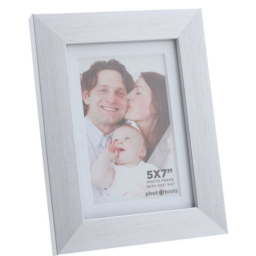 Phototools Phototools 5 X 7" Photo Frame With 4 X 6" Mat Opening (Silver) Frames & Albums