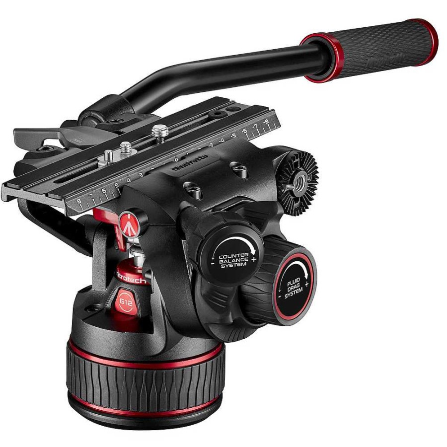 Manfrotto Manfrotto 612 Nitrotech Fluid Video Head And Aluminum Twin Leg Tripod With Middle Spreader Video Tripods & Supports