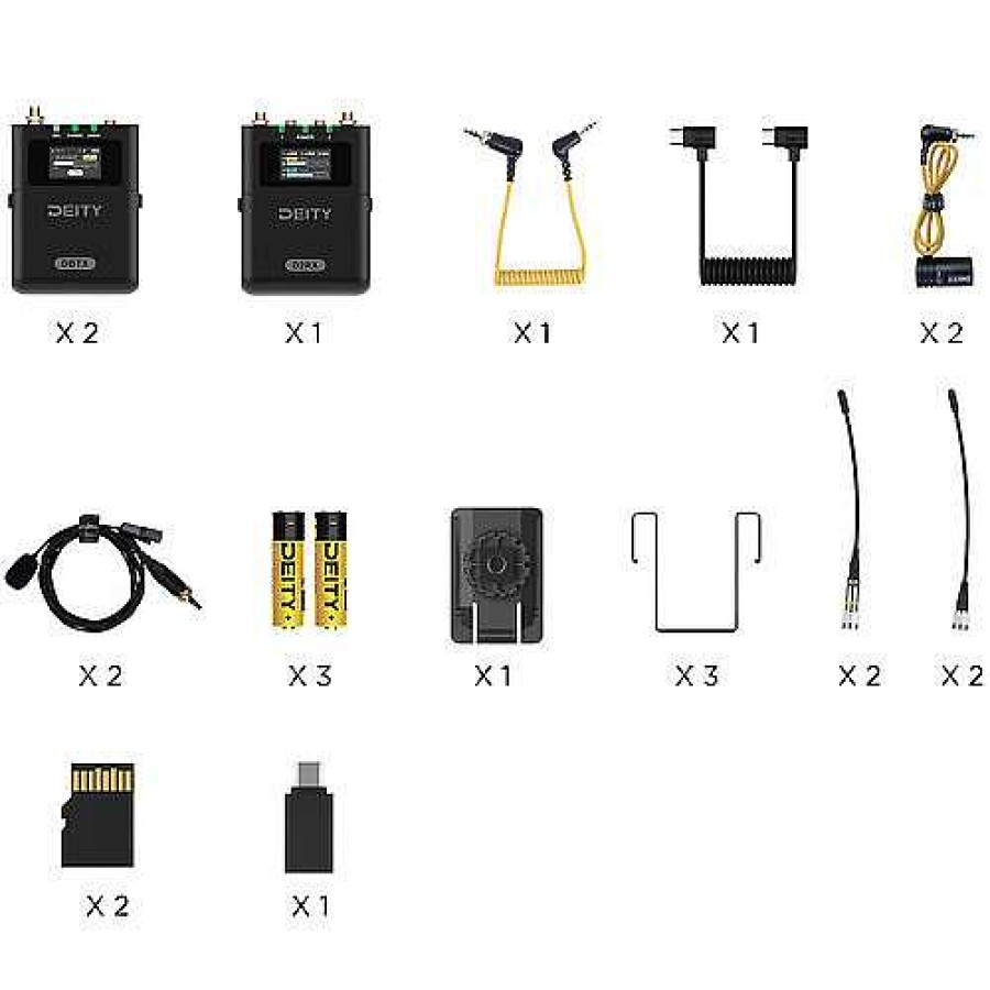 Deity Microphones Deity Microphones Theos Digital 2-Person Camera-Mount Wireless Omni Lavalier Microphone System (550 To 663 Mhz) Wireless Audio Systems