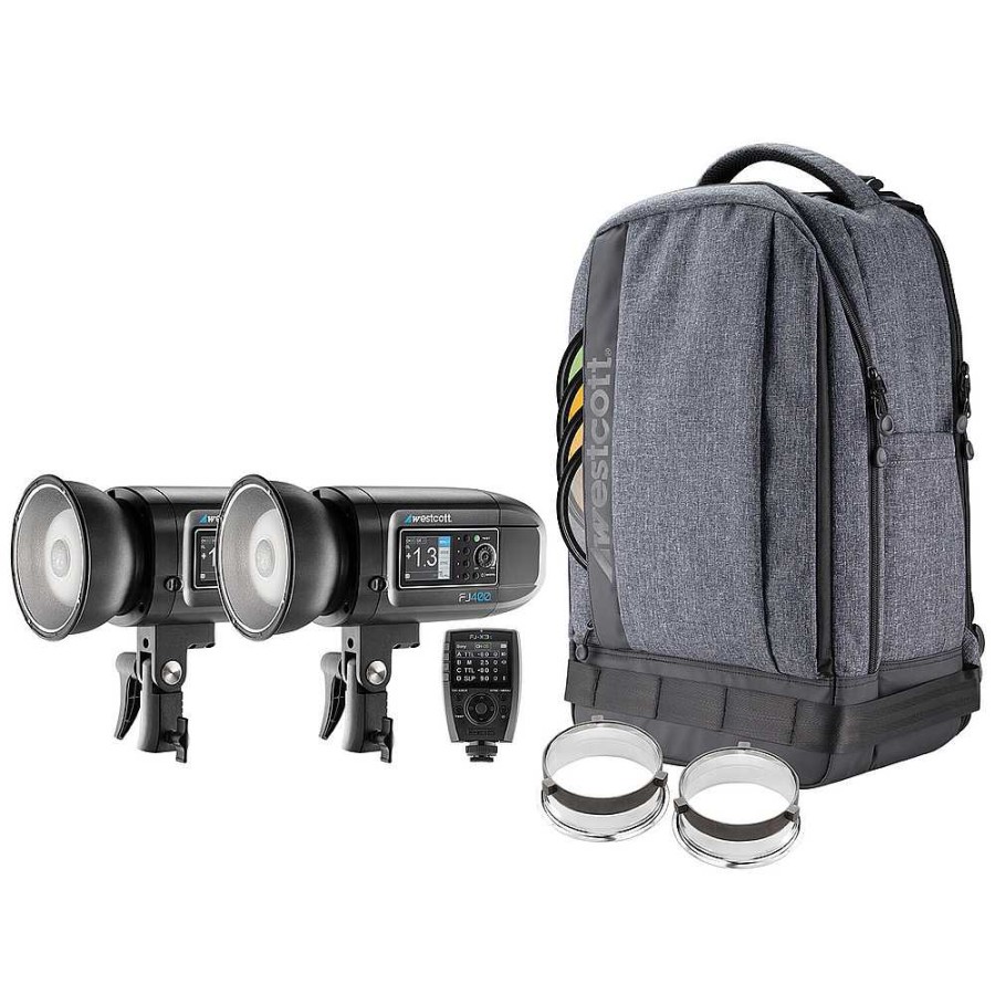 Westcott Westcott Fj400 Strobe 2-Light Backpack Kit With Fj-X3S Wireless Trigger For Sony Cameras Monolight Strobe Heads & Kits