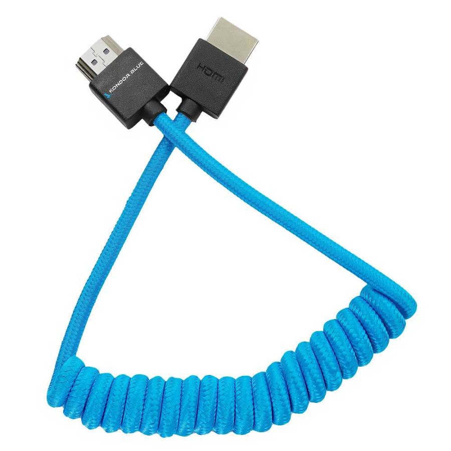 Kondor Blue Kondor Blue Coiled High-Speed Hdmi Cable (12 To 24 In., Blue) Cables