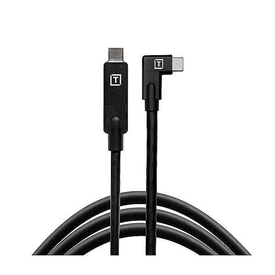 Tether Tools Tether Tools Tetherpro Usb-C To Usb-C Right Angle Cable (15 Ft., Black) Cables