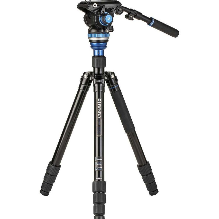 Benro Benro A3883 Reverse-Folding Aluminum Travel Tripod With S6Pro Fluid Video Head Video Tripods & Supports