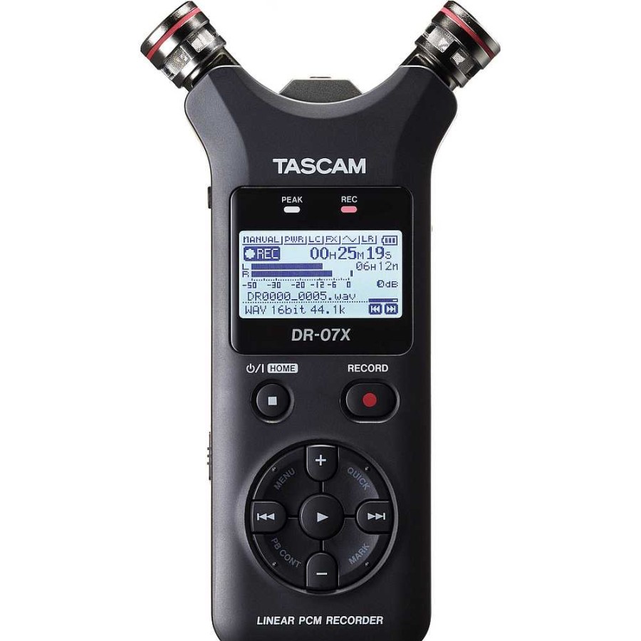 Tascam Tascam Dr-07X 2-Input / 2-Track Portable Audio Recorder With Onboard Adjustable Stereo Microphone Digital Audio Recorders