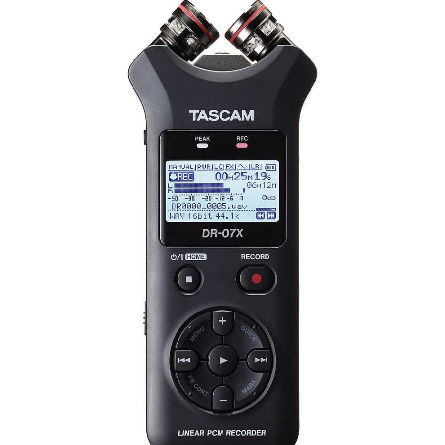 Tascam Tascam Dr-07X 2-Input / 2-Track Portable Audio Recorder With Onboard Adjustable Stereo Microphone Digital Audio Recorders