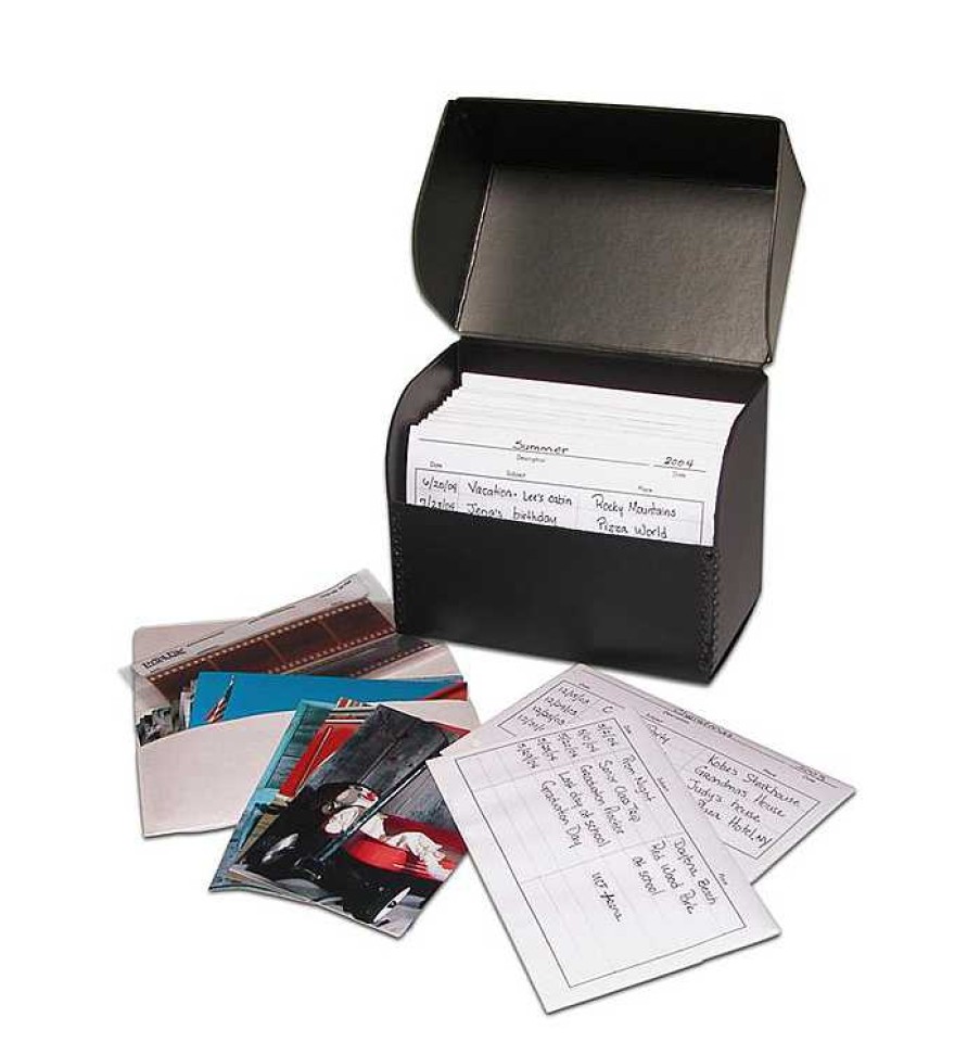 Print File Print File Ph-Flipbox Flip-Top Photo Box - Black Portfolios & Archival Storage