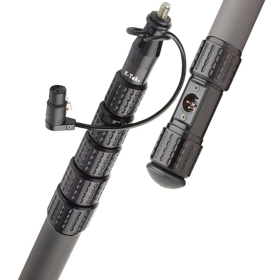 K-Tek K-Tek Kp9Ccr 9 Ft. Klassicpro Graphite 6-Section Boompole With Internal Xlr Coiled Cable, Side Exit Microphones Accessories