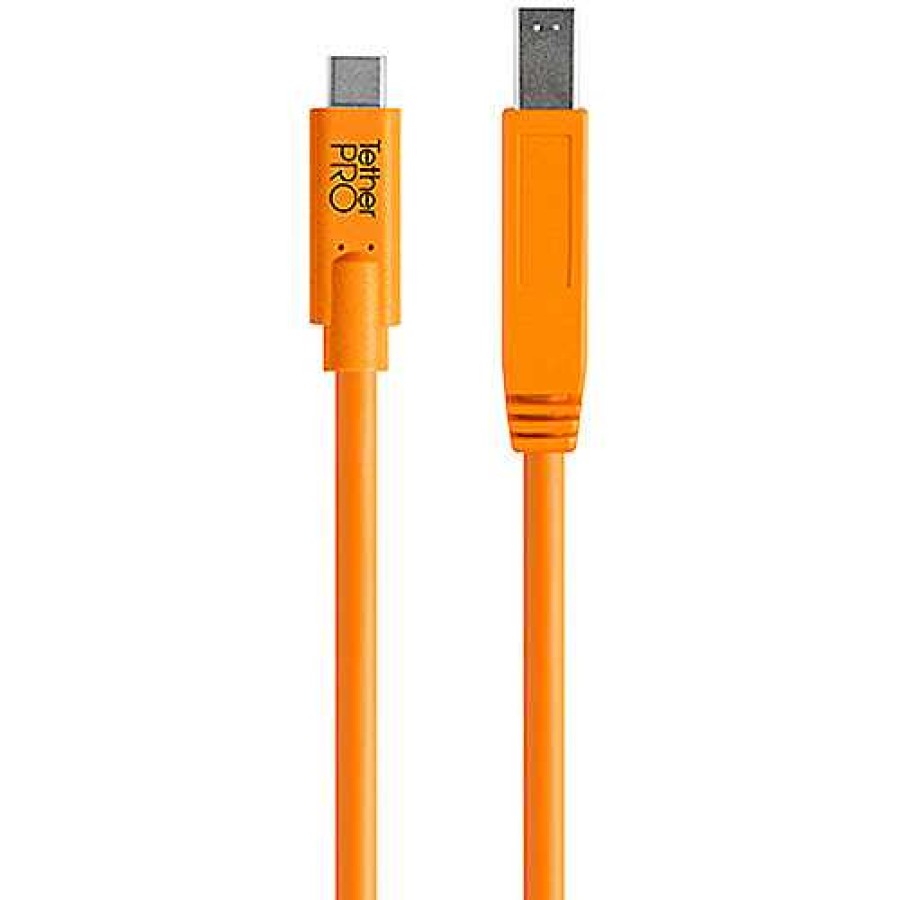 Tether Tools Tether Tools Tetherpro Usb Type-C Male To Usb 3.0 Type-B Male Cable (15 Ft., Orange) Cables