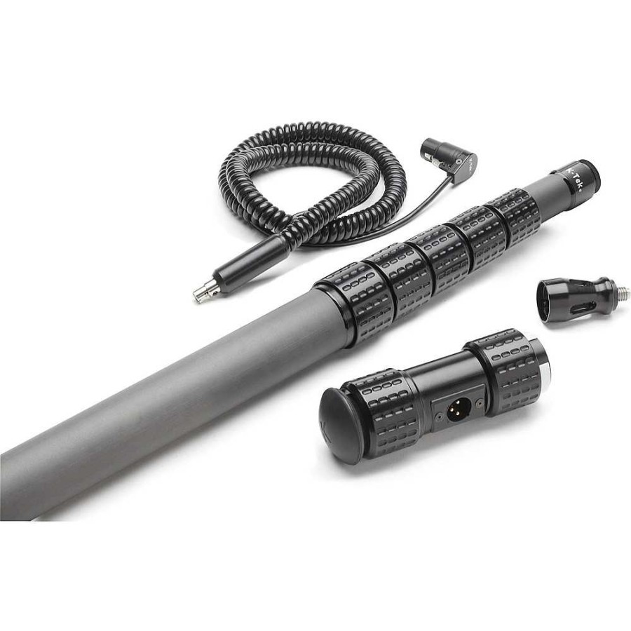 K-Tek K-Tek Kp9Ccr 9 Ft. Klassicpro Graphite 6-Section Boompole With Internal Xlr Coiled Cable, Side Exit Microphones Accessories