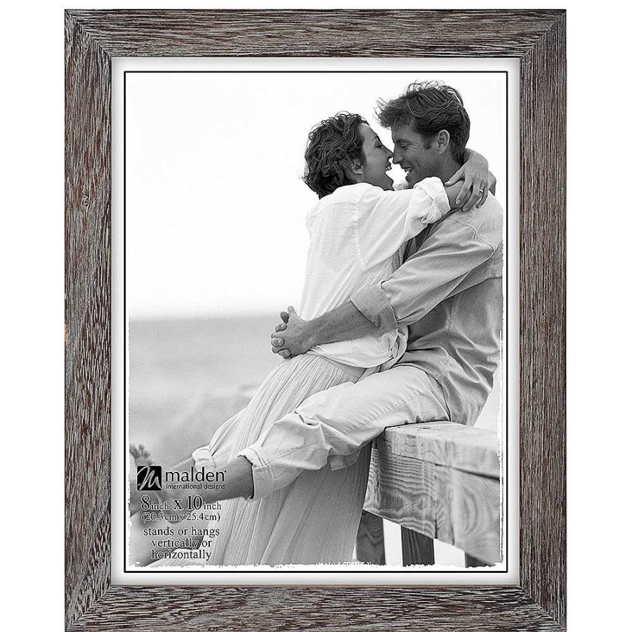 Malden Malden 8 X 10 In. Linear Rustic Wood Picture Frame (Rough Gray) Frames & Albums