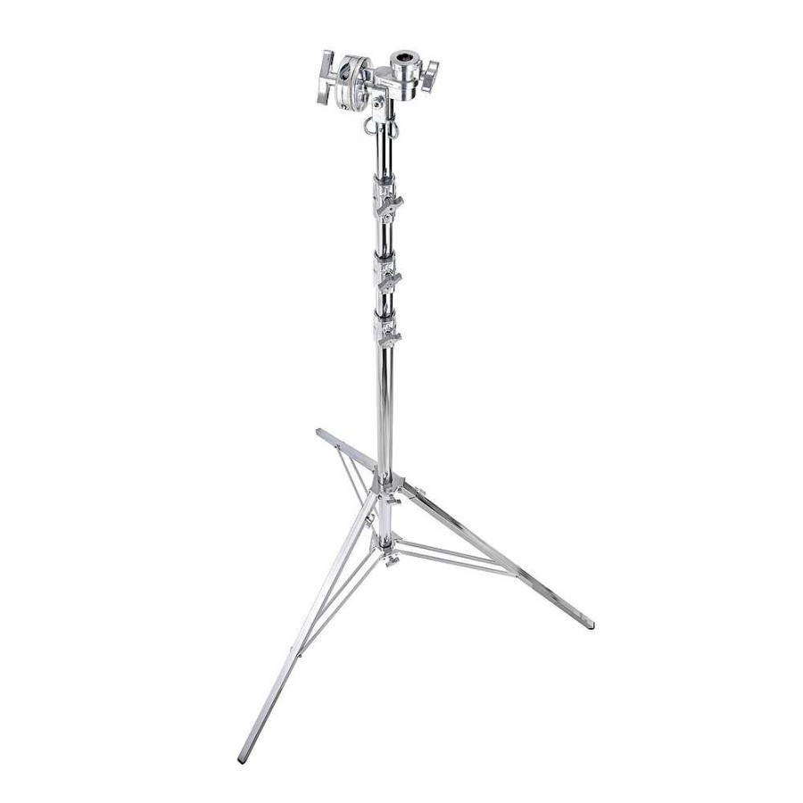 Avenger Avenger Overhead Steel Stand 56 With Leveling Leg (Chrome-Plated, 18.3 Ft.) Light Stands