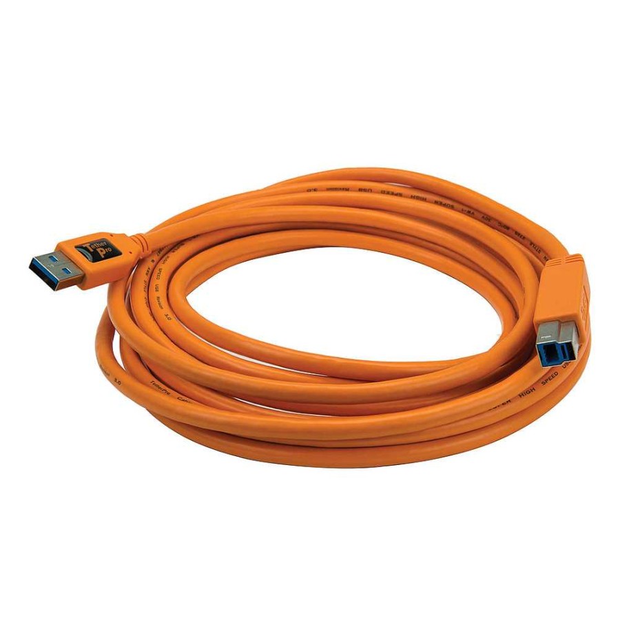 Tether Tools Tether Tools Pro Superspeed Usb 3.0 Male A To Male B 15 Ft. Cable (Orange) Cables