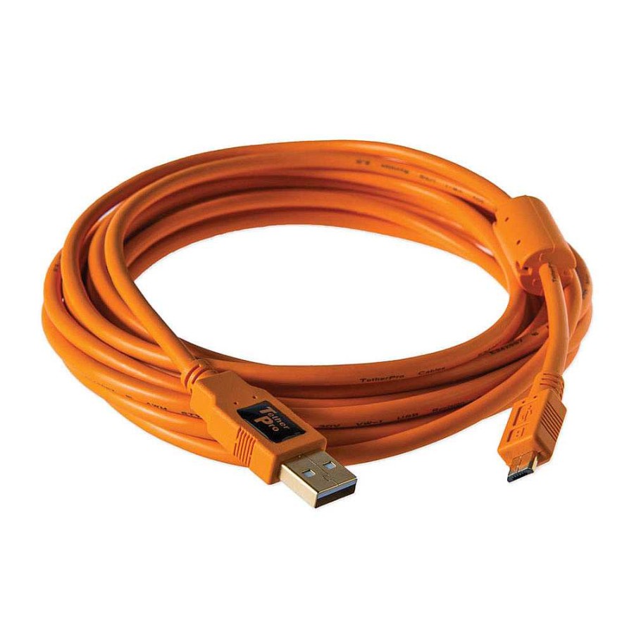 Tether Tools Tether Tools Tetherpro Usb 2.0 A Male To Micro-B 5-Pin 15 Ft. Cable (Orange) Cables