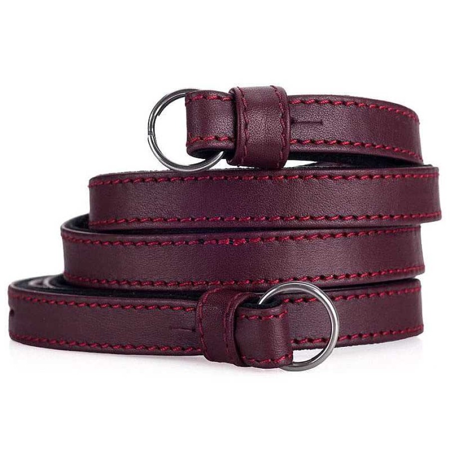 Leica Leica Nappa Leather Traditional Carrying Strap (Bordeaux Red) Camera Straps